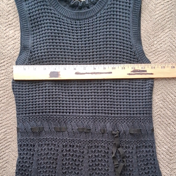 RED Valentino Navy Crochet Cotton Fit & Flare Dress Made in Italy Size Large - Picture 10 of 12